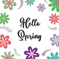 spring background with floral decoration, text editable. Template for banner, poster, social media, greeting card. vector