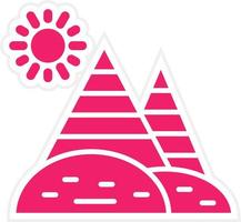 Desierto pirámides vector icono estilo