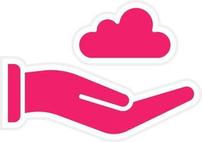 Cloud in Hands Vector Icon Style