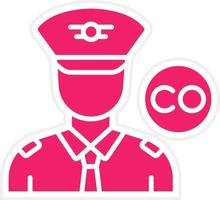 Male Co Pilot Vector Icon Style