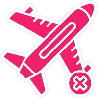 Cancelled Flight Vector Icon Style