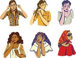 Set of different people with different Poses. Vector illustration in cartoon style.