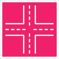 Four Way Intersection Vector Icon Style
