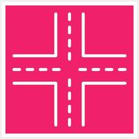 Four Way Intersection Vector Icon Style