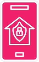 hogar seguridad aplicación vector icono estilo