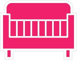 Baby Crib Vector Icon Style