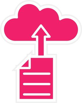 Upload File on Cloud Vector Icon Style