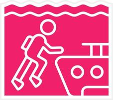 Wreck Diving Vector Icon Style