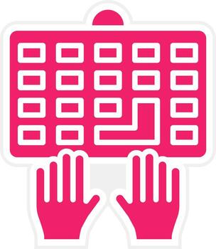 Typing on Keyboard Vector Icon Style