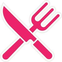 tenedor y cuchillo vector icono estilo