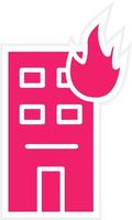 Building Fire Vector Icon Style