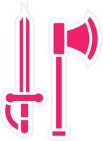 Axe And Sword Vector Icon Style