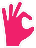 Okay Hand Sign Vector Icon Style