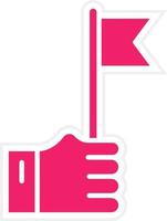 Holding Flag Vector Icon Style