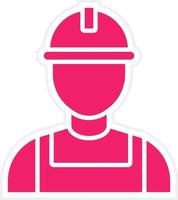 Factory Worker Man Vector Icon Style