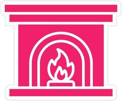 Fireplace Vector Icon Style