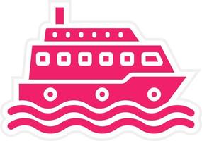 Ferry Boat Vector Icon Style