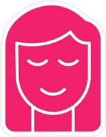 Female Face Vector Icon Style