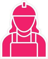 Worker Female Vector Icon Style