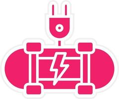 Electric Skateboard Vector Icon Style