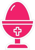 Boiled Egg Chalice Vector Icon Style