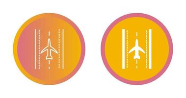 Plane on Runway Vector Icon