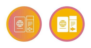 Ticket and Passport Vector Icon