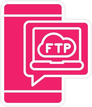 Ftp Protocol Vector Icon Style