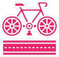 bicicleta carril vector icono estilo