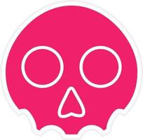 Cute Skull Vector Icon Style