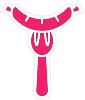 Sausage on Fork Vector Icon Style