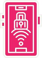 Signal Wifi 4 Bar Lock Vector Icon Style