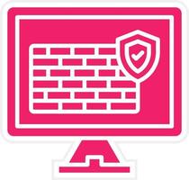 Computer Firewall Vector Icon Style