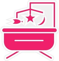 Baby Cot Vector Icon Style