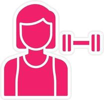 Fitness Trainer Female Vector Icon Style