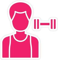 Fitness Trainer Male Vector Icon Style