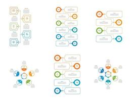 Infographic bundle set with 4, 5, 6 steps, options or processes for workflow layout, diagram, annual report, presentation and web design. vector