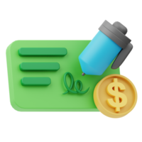 Icon Cheque 3D Illustration png