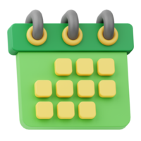 icono calendario 3d ilustración png