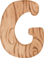 fofa de madeira Inglês alfabeto carta g, criança aguarela png
