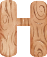 carino di legno inglese alfabeto lettera h, ragazzo acquerello png