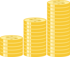 Gold coins stepped sort element png