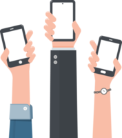 Hand Holding Smartphone Flat Illustration png