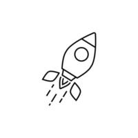 Rocket ship Isolated Line Icon. It can be used for websites, stores, banners, fliers. vector