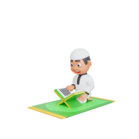 3D Character Design of a Muslim Man png