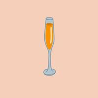 Champagne Glass. Vector illustration.