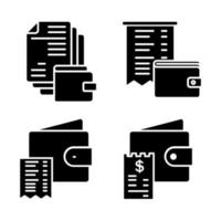 Receipt vector icon set. financial report illustration sign collection. invoice symbol. claim check logo.