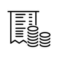 Receipt vector icon. financial report illustration sign collection. invoice symbol. claim check logo.