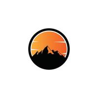 mountain logo landscape nature camp adventure vector