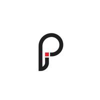 P letter vector alphabet logp icon design